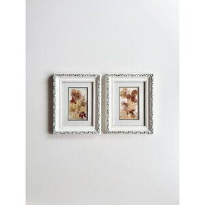 Pair of SANDI HUISH Dried Flower White Framed Wall Art